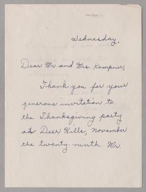 [Letter from Mrs. R. C. Potts to Mr. and Mrs. Kempner]