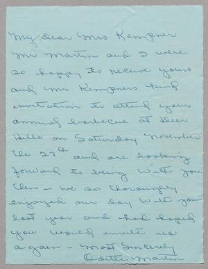 [Handwritten Letter from Mrs. Martin to Mrs. Kempner]
