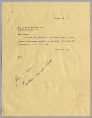 [Letter from Daniel W. Kempner to Bryan F. Williams Jr., January 25, 1955]
