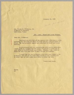 [Letter from Daniel W. Kempner to Bryan F. Williams Jr., January 15, 1955]