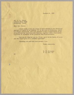 [Letter from Daniel W. Kempner to C. A. Deese, January 8, 1955]