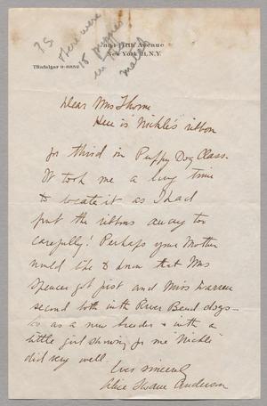 [Letter from Alice Anderson to Mary Jean Thorne, Unknown Date]