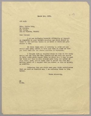 [Letter from Jeane Bertig Kempner to Emilie Huby, March 3, 1950]