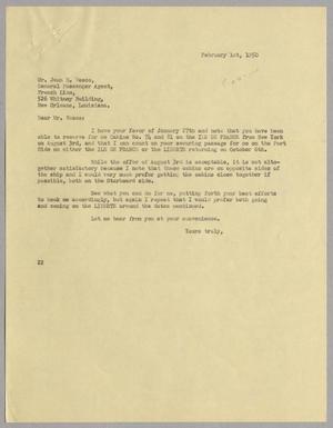 [Letter from Daniel W. Kempner to Jean E. Vesco, February 1, 1950]