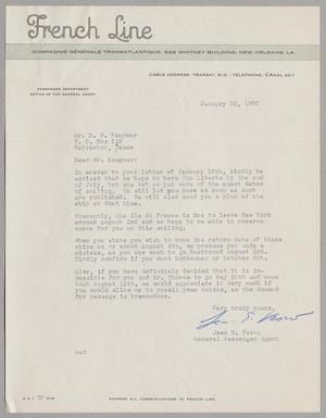 [Letter from French Line to Daniel W. Kempner, January 19, 1950]