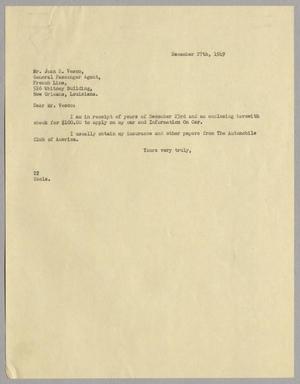 [Letter from Daniel Webster Kempner to Jean E. Vesco, December 27, 1949]