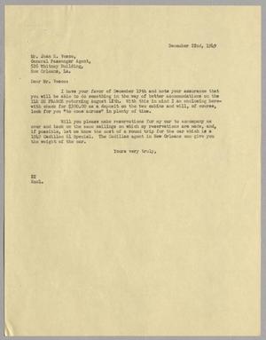 Primary view of object titled '[Letter from Daniel W. Kempner to Jean E. Vesco, December 22, 1949]'.