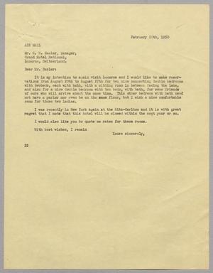 [Letter from Daniel W. Kempner to Georges Rey, February 20, 1950]
