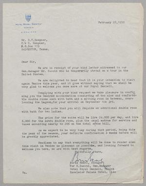 [Letter from Boris Skerl to Daniel W. Kempner, February 28, 1950]