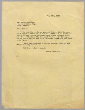 [Letter from Daniel W. Kempner to Mario Santochia, July 12, 1950]