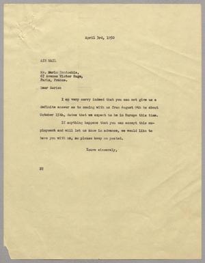 [Letter from Daniel W. Kempner to Mario Santochia, April 3, 1950]