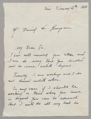 [Letter from Mario Santochia to Daniel W. Kempner, February 25, 1950]