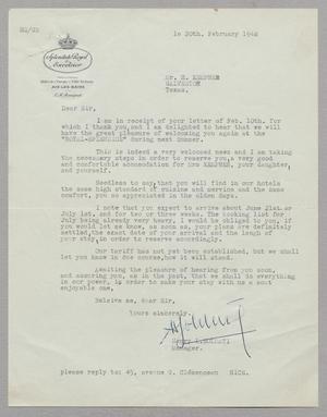 [Letter from Henry L. Soldati to Daniel W. Kempner, February 20, 1948]