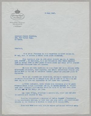 [Letter from Henry L. Soldati to Pierre Chardine, June 2, 1947]