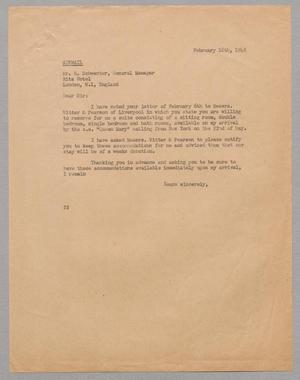 [Letter from Daniel W. Kempner to E. Schwenter, February 16, 1948]