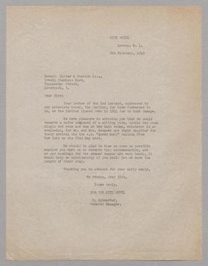 [Letter from E Schwenter to Witter & Pearson, February 6, 1948]