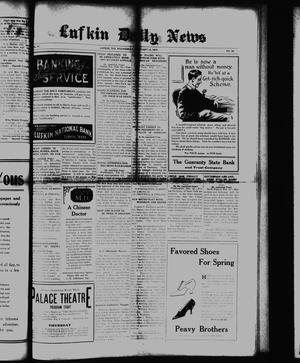 Primary view of object titled 'Lufkin Daily News (Lufkin, Tex.), Vol. 4, No. 86, Ed. 1 Wednesday, February 12, 1919'.