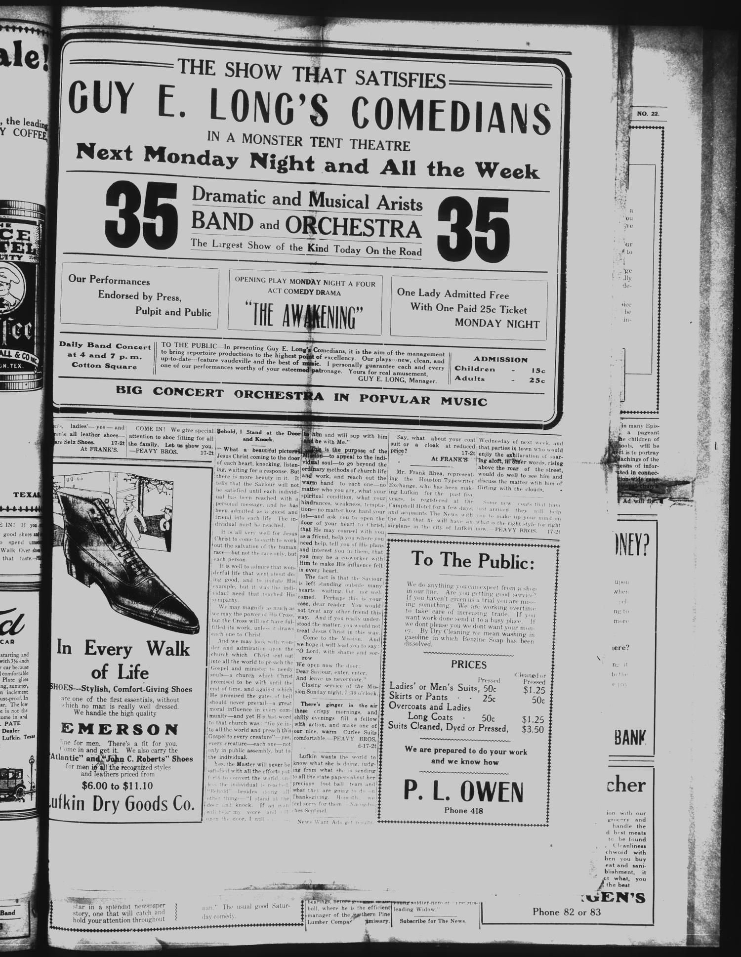 Lufkin Daily News (Lufkin, Tex.), Vol. 5, No. 18, Ed. 1 Saturday, November 22, 1919
                                                
                                                    [Sequence #]: 3 of 8
                                                
