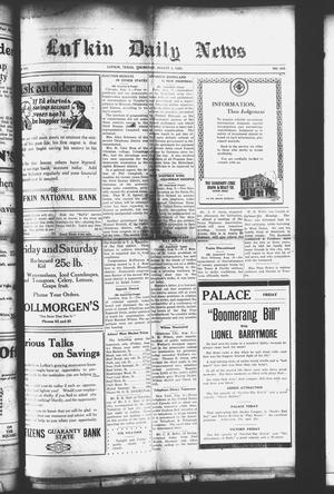 Lufkin Daily News (Lufkin, Tex.), Vol. 7, No. 233, Ed. 1 Thursday, August 3, 1922