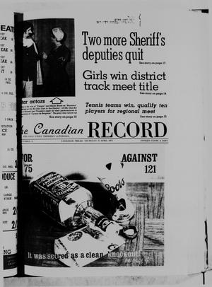 Primary view of object titled 'The Canadian Record (Canadian, Tex.), Vol. 86, No. 15, Ed. 1 Thursday, April 10, 1975'.
