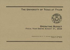Primary view of object titled 'University of Texas at Tyler Operating Budget: 2020'.