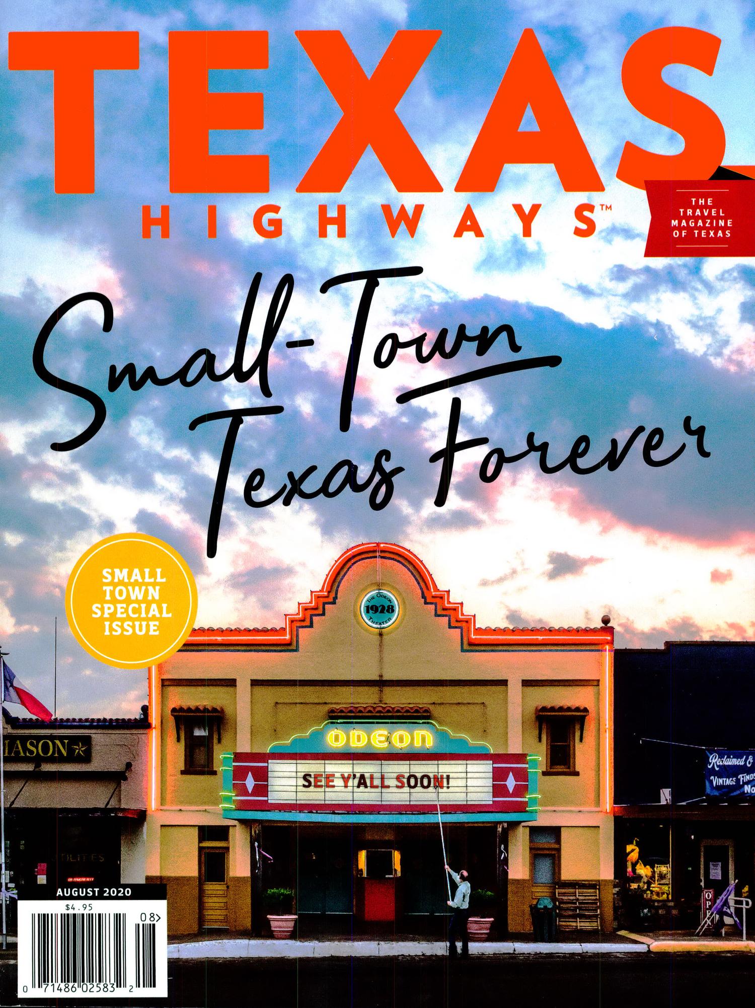 Texas Highways, Volume 67, Number 8, August 2020
                                                
                                                    FRONT COVER
                                                
