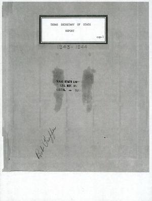 Primary view of object titled 'Texas Secretary of State Biennial Report: 1942-1944'.