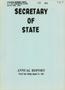 Report: Texas Secretary of State Annual Report: 1974