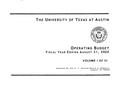 Thumbnail image of item number 3 in: 'University of Texas at Austin Operating Budget: 2020, Volume 1'.