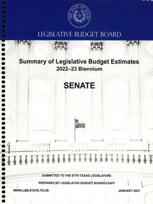 Primary view of object titled 'Texas Senate Summary of 2022-23 Legislative Budget Estimates'.