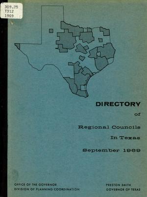 Primary view of object titled 'Directory of Regional Councils in Texas: 1969'.