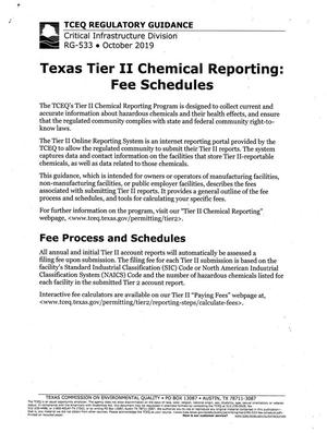 Primary view of object titled 'Texas Tier II Chemical Reporting: Fee Schedules'.