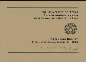 Primary view of object titled 'University of Texas System Administration Operating Budget: 2020'.