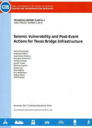 Seismic Vulnerability and Post-Event Actions for Texas Bridge Infrastructure
