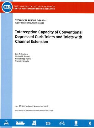 Interception Capacity of Conventional Depressed Curb Inlets and Inlets with Channel Extension