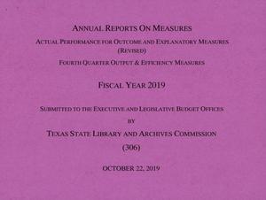 Texas State Library and Archives Commission Annual Report: October 22, 2019