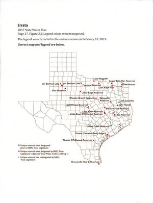 Primary view of object titled 'Errata: 2017 State Water Plan'.