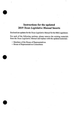 Instructions for the updated 2019 Texas Legislative Manual Inserts
