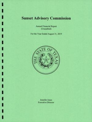 Texas Sunset Advisory Commission Annual Financial Report: 2019