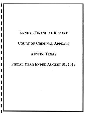Primary view of object titled 'Texas Court of Criminal Appeals Annual Financial Report: 2019'.