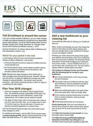 Your ERS Connection, Volume 23, Number 3, Fall 2018