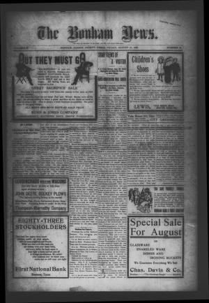 The Bonham News. (Bonham, Tex.), Vol. 43, No. 34, Ed. 1 Friday, August 21, 1908