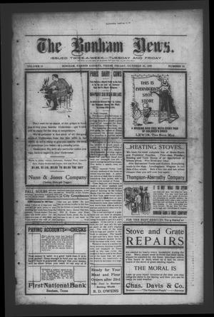 Primary view of object titled 'The Bonham News. (Bonham, Tex.), Vol. 43, No. 52, Ed. 1 Friday, October 23, 1908'.