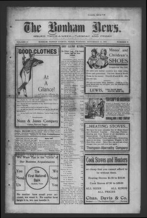 The Bonham News. (Bonham, Tex.), Vol. 43, No. 59, Ed. 1 Tuesday, November 17, 1908