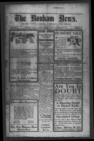 Primary view of object titled 'The Bonham News. (Bonham, Tex.), Vol. 43, No. 68, Ed. 1 Friday, December 18, 1908'.