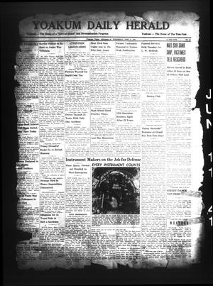 Primary view of object titled 'Yoakum Daily Herald (Yoakum, Tex.), Vol. 45, No. 60, Ed. 1 Wednesday, June 11, 1941'.