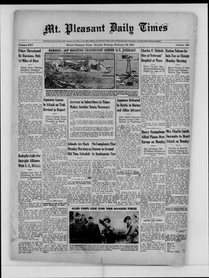 Mt. Pleasant Daily Times (Mount Pleasant, Tex.), Vol. 25, No. 298, Ed. 1 Monday, February 28, 1944