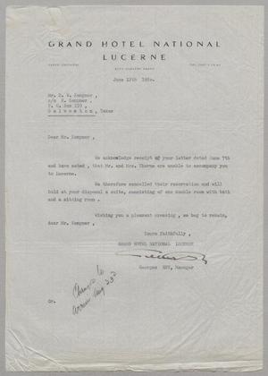 [Letter from Georges Rey to Daniel W. Kempner, June 12, 1950]