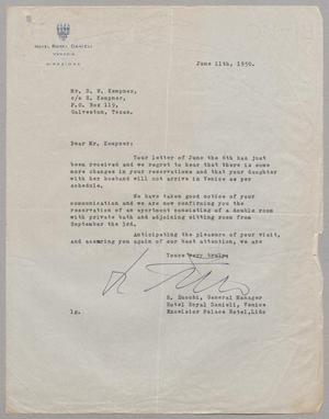 [Letter from R. Zucchi to Daniel W. Kempner, June 11, 1950]