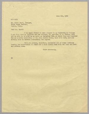 [Letter from Daniel W. Kempner to Boris Skerl, June 6, 1950]